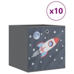 vidaXL Cutii depozitare pliabile 10 buc. gri 32x32x32cm textil nețesut vidaXL Cutii depozitare pliabile 10 buc. gri 32x32x32cm textil nețesut