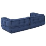 vidaXL Pouf Modular Indigo de la 140x70x36, țesătură vidaXL Pouf Modular Indigo de la 140x70x36, țesătură