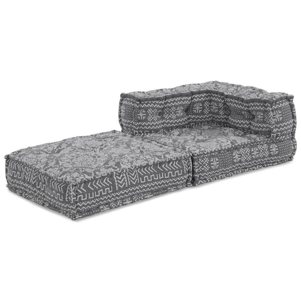 vidaXL Pouf Modular - Gri Deschis, 70x70x54 cm, Material