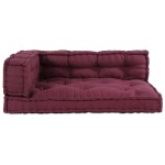 vidaXL Perna pentru Canapea Pallet 3 pcs Bordo Standard Poliester