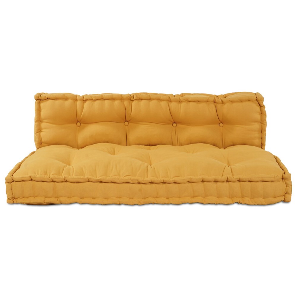 vidaXL Pernă pentru canapea din palet 2 pcs Galben 60 x 40 cm Bumbac