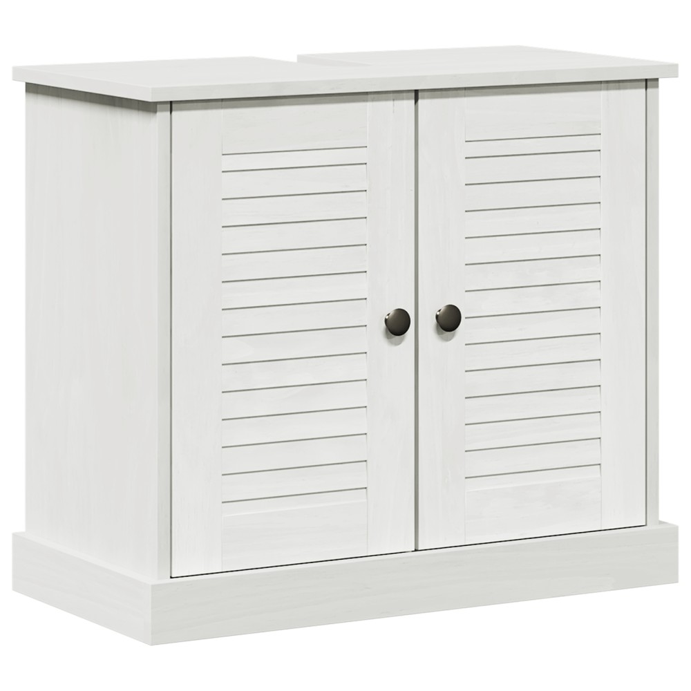 vidaXL Cabinet pentru chiuvetă "VIGO" cu uși, 67.5x34x59 cm, făcut din lemn de pin masiv.