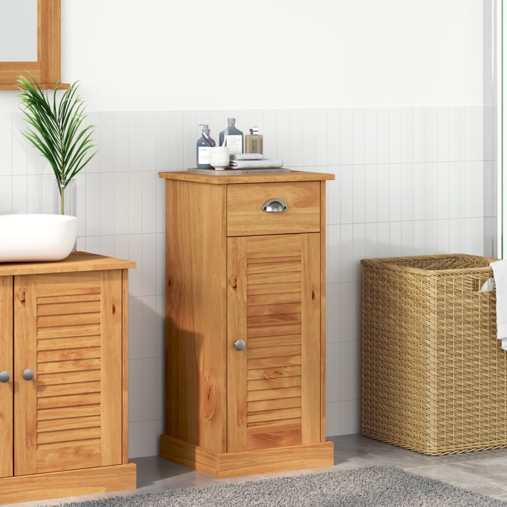 vidaXL Cabinet de baie "VIGO" cu sertar 37x34x80 cm Lemn masiv de pin