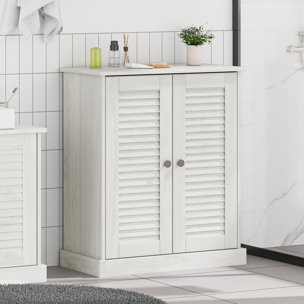 vidaXL Dulap de Baie Alb 68 x 34 x 80 cm Lemn masiv de pin