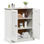 vidaXL Dulap de Baie Alb 68 x 34 x 80 cm Lemn masiv de pin vidaXL Dulap de Baie Alb 68 x 34 x 80 cm Lemn masiv de pin