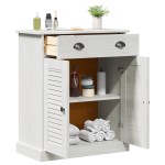 vidaXL Dulap de Baie Alb 68 x 34 x 80 cm Lemn masiv de pin vidaXL Dulap de Baie Alb 68 x 34 x 80 cm Lemn masiv de pin