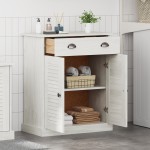 vidaXL Dulap de Baie Alb 68 x 34 x 80 cm Lemn masiv de pin vidaXL Dulap de Baie Alb 68 x 34 x 80 cm Lemn masiv de pin