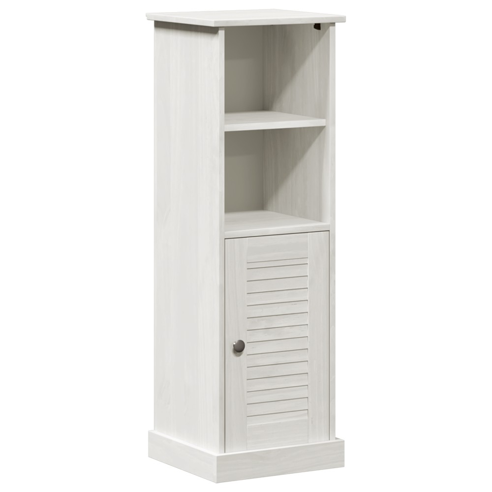 vidaXL Dulap de Baie Alb 37 x 34 x 110 cm Lemn masiv de pin