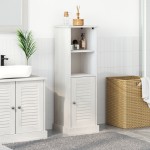 vidaXL Dulap de Baie Alb 37 x 34 x 110 cm Lemn masiv de pin vidaXL Dulap de Baie Alb 37 x 34 x 110 cm Lemn masiv de pin