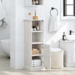 vidaXL Dulap de Baie Alb 37 x 34 x 110 cm Lemn masiv de pin vidaXL Dulap de Baie Alb 37 x 34 x 110 cm Lemn masiv de pin