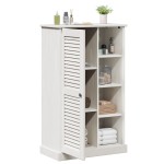 vidaXL Dulap de Baie Alb 68 x 34 x 110 cm Lemn masiv de pin vidaXL Dulap de Baie Alb 68 x 34 x 110 cm Lemn masiv de pin