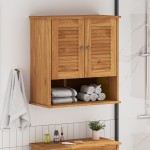 vidaXL Cabinet de baie montat pe perete cu depozitare Culoare Miel vidaXL Cabinet de baie montat pe perete cu depozitare Culoare Miel