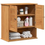 vidaXL Cabinet de baie montat pe perete cu depozitare Culoare Miel vidaXL Cabinet de baie montat pe perete cu depozitare Culoare Miel