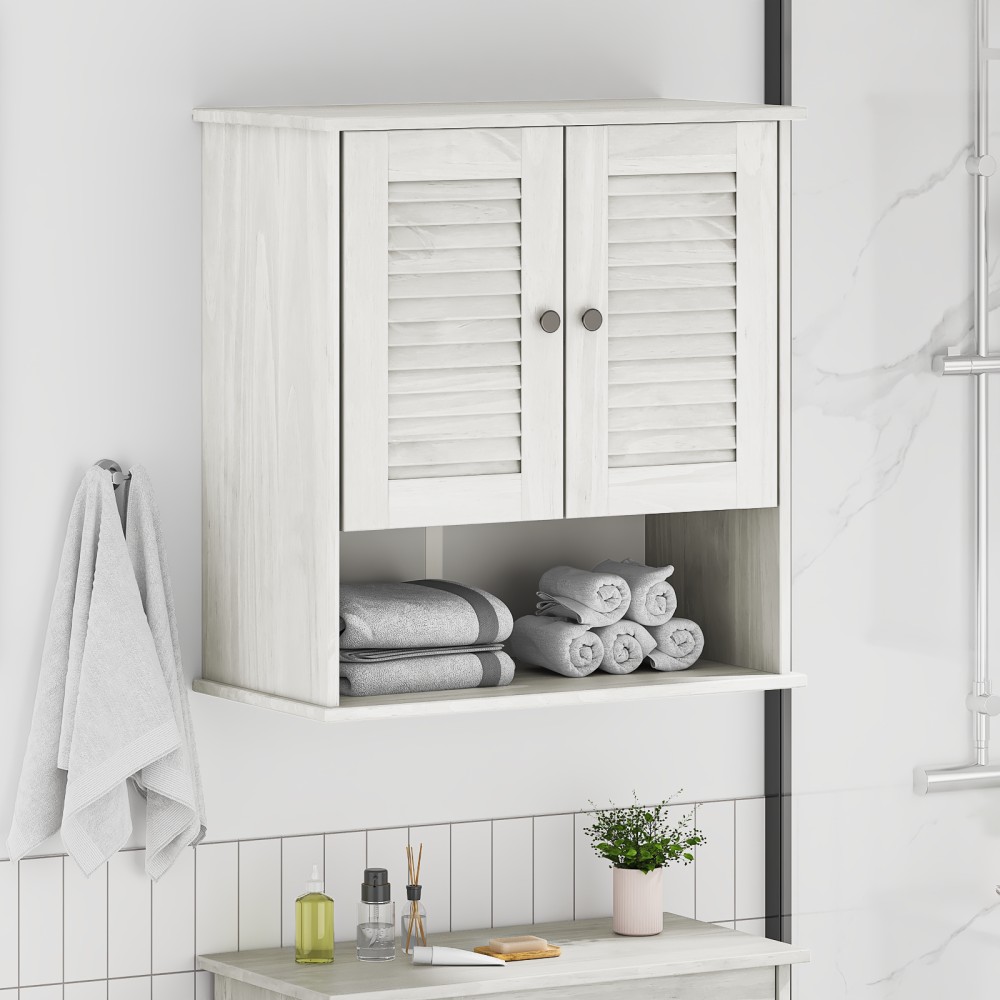 vidaXL Cabinet de baie montat pe perete Alb 67.5 x 34 x 71.5 cm