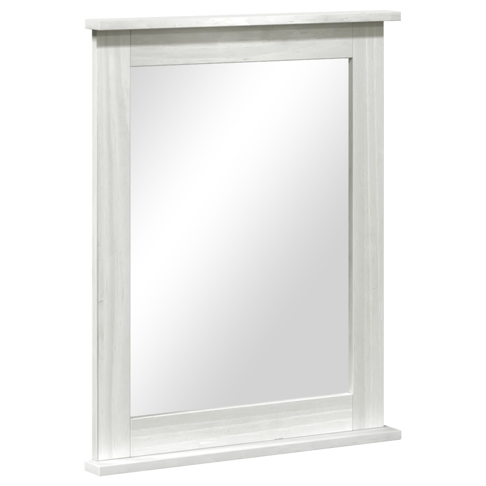 vidaXL Oglindă cu oglindă Alb 55.5 x 5 x 70 cm Lemn masiv de pin