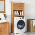 vidaXL Dulap pentru mașina de spălat cu raft cu ușă VIGO maro miere vidaXL Dulap pentru mașina de spălat cu raft cu ușă VIGO maro miere