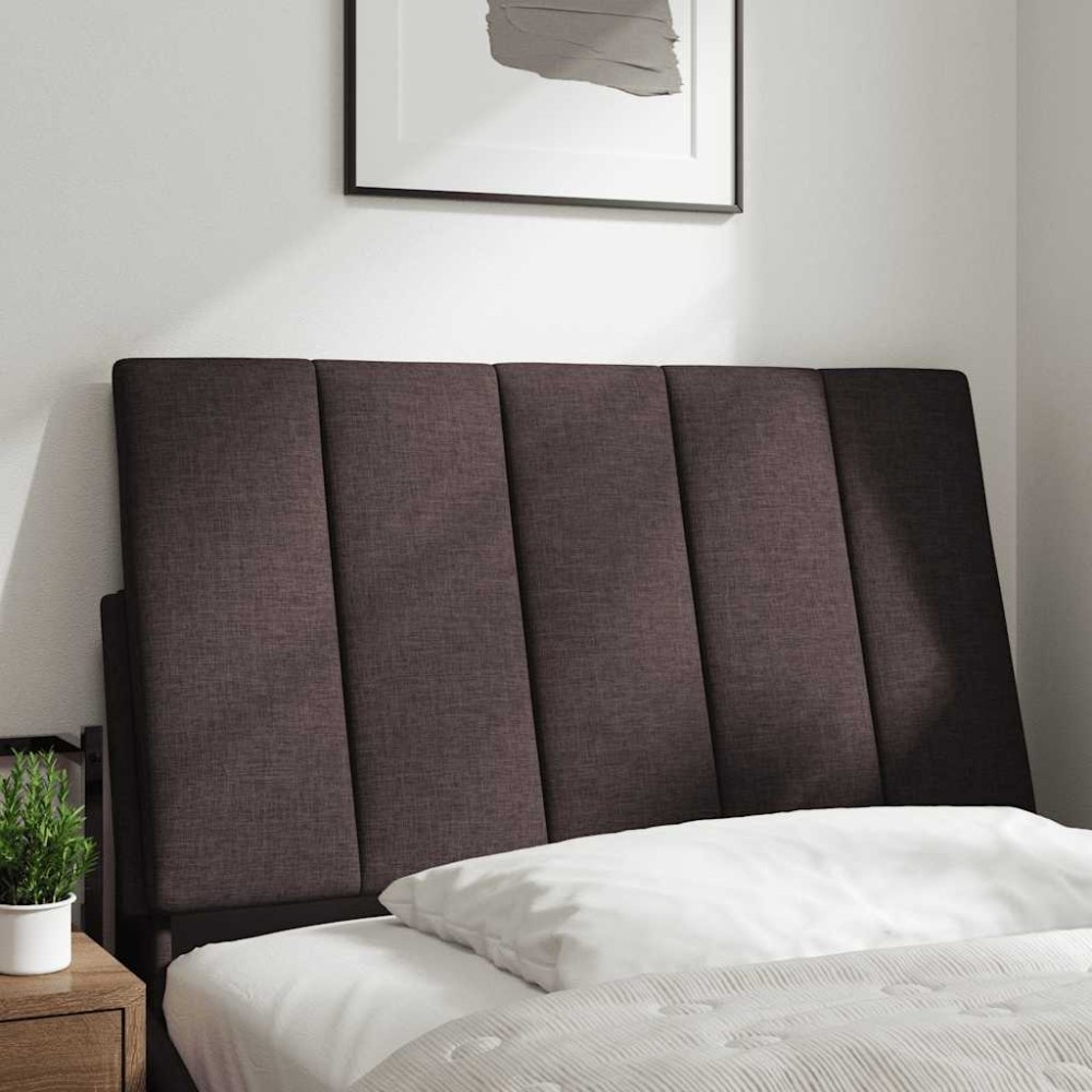 vidaXL Pernă pentru tăblie de pat maro închis, 90 cm, material textil