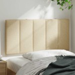 vidaXL Pernă pentru tăblie de pat, crem, 100 cm, material textil vidaXL Pernă pentru tăblie de pat, crem, 100 cm, material textil