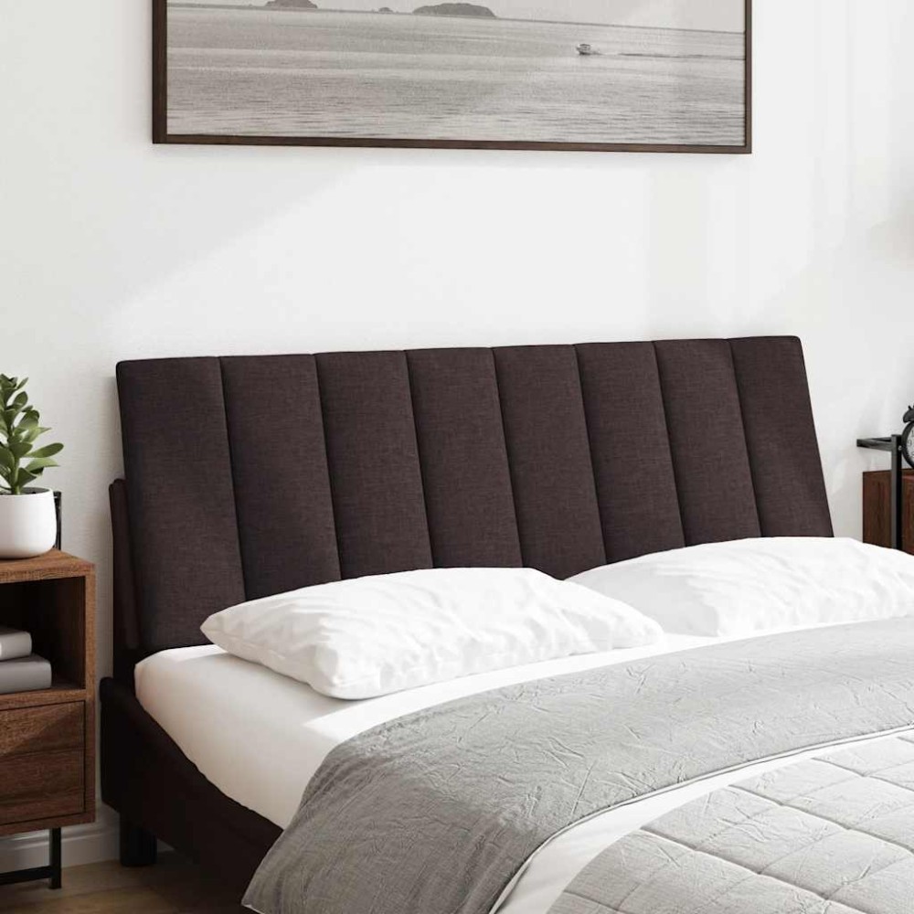 vidaXL Pernă pentru tăblie de pat maro închis, 140 cm, material textil