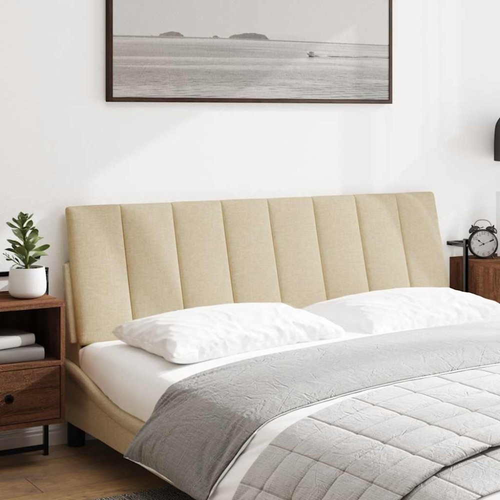 vidaXL Pernă pentru tăblie de pat, crem, 160 cm, material textil