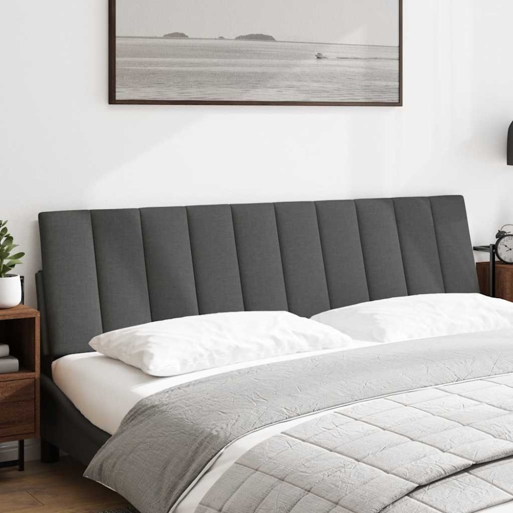 vidaXL Pernă pentru tăblie de pat, gri închis, 180 cm, material textil