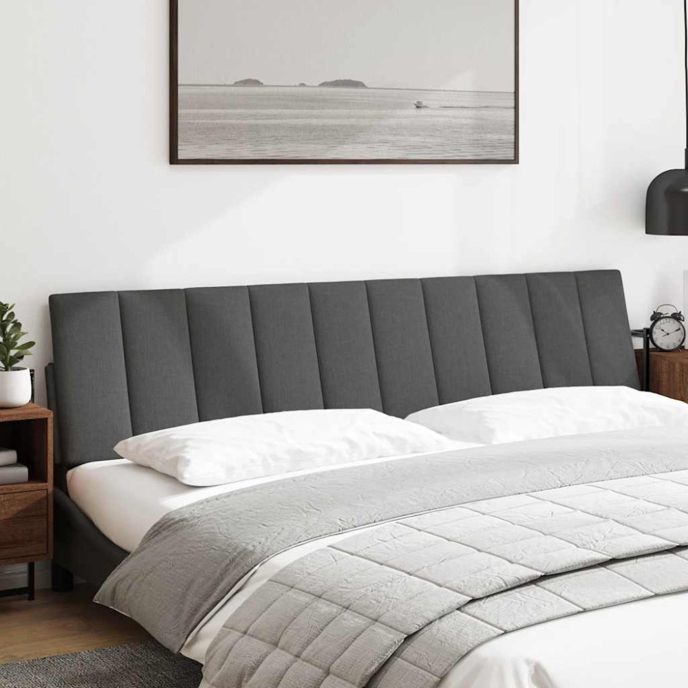 vidaXL Pernă pentru tăblie de pat, gri închis, 200 cm, material textil