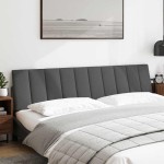 vidaXL Pernă pentru tăblie de pat, gri închis, 200 cm, material textil vidaXL Pernă pentru tăblie de pat, gri închis, 200 cm, material textil