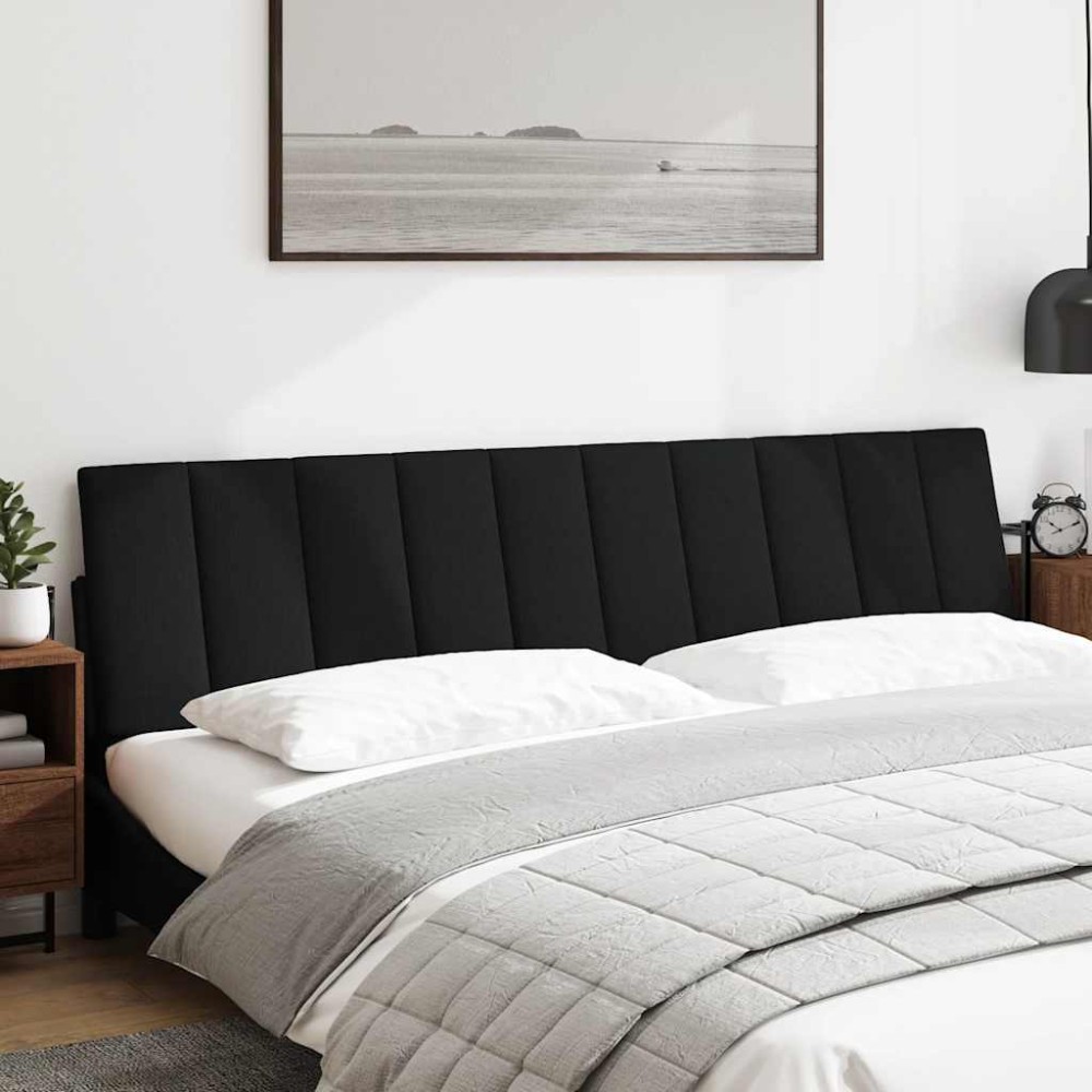 vidaXL Pernă pentru tăblie de pat, negru, 200 cm, material textil