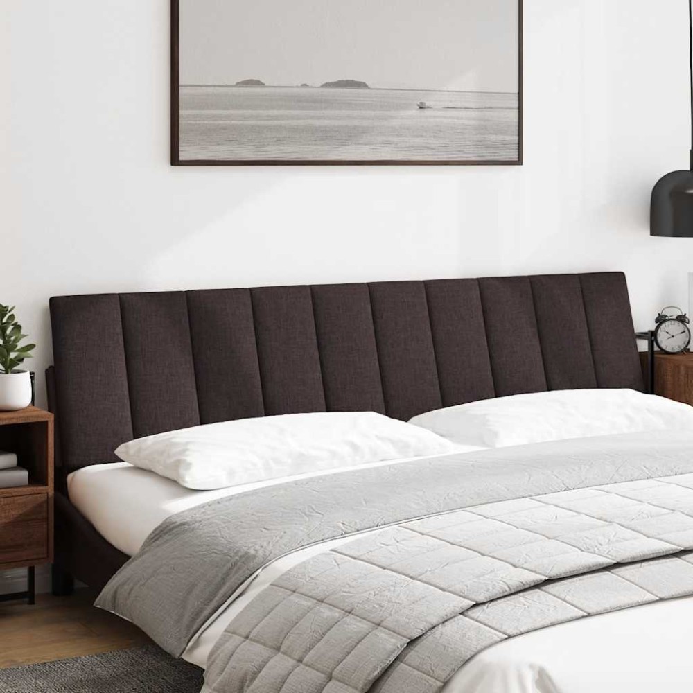 vidaXL Pernă pentru tăblie de pat maro închis, 200 cm, material textil