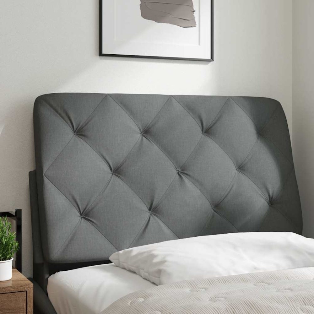 vidaXL Pernă pentru tăblie de pat, gri închis, 90 cm, material textil