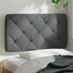 vidaXL Pernă pentru tăblie de pat, gri închis, 90 cm, material textil vidaXL Pernă pentru tăblie de pat, gri închis, 90 cm, material textil