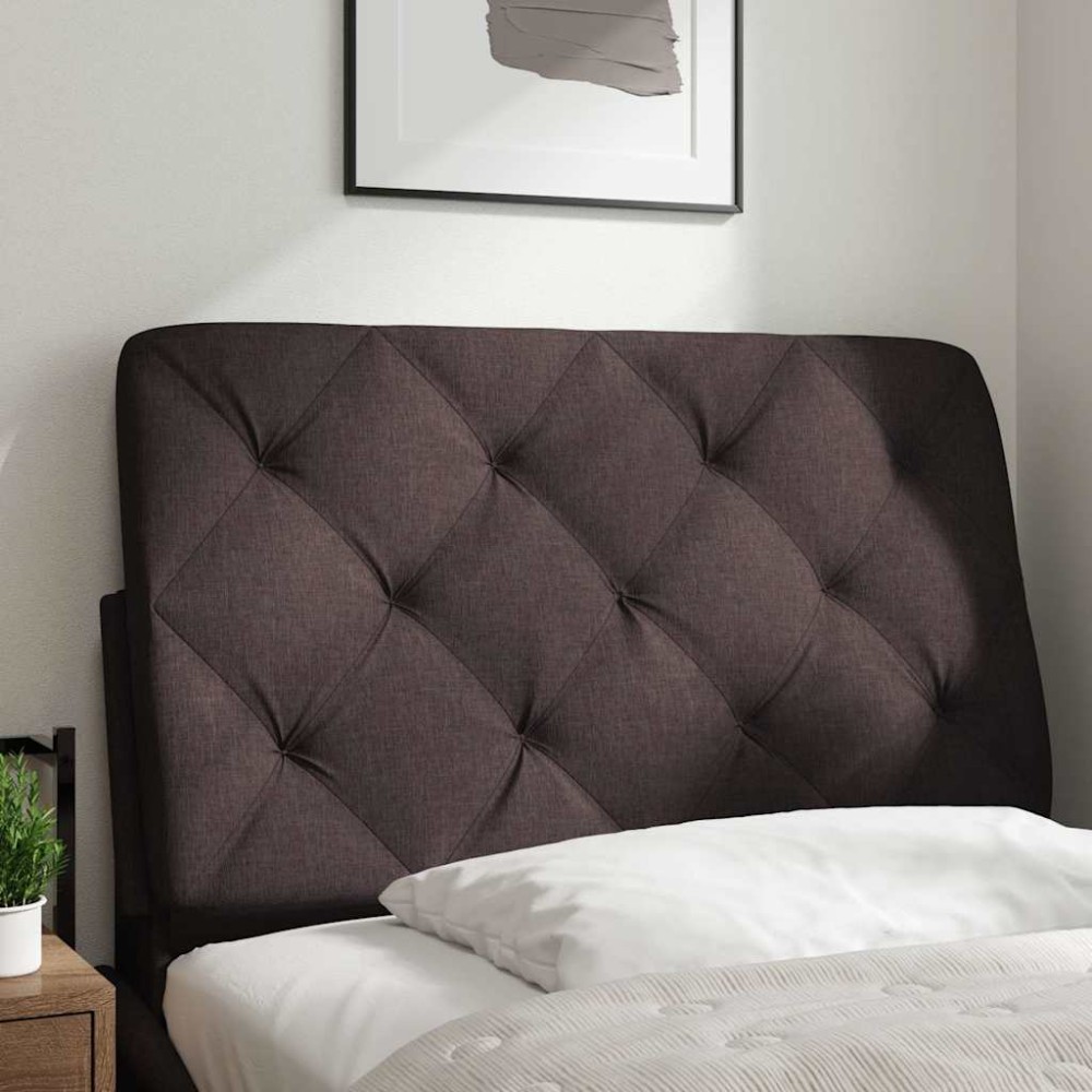 vidaXL Pernă pentru tăblie de pat maro închis, 90 cm, material textil