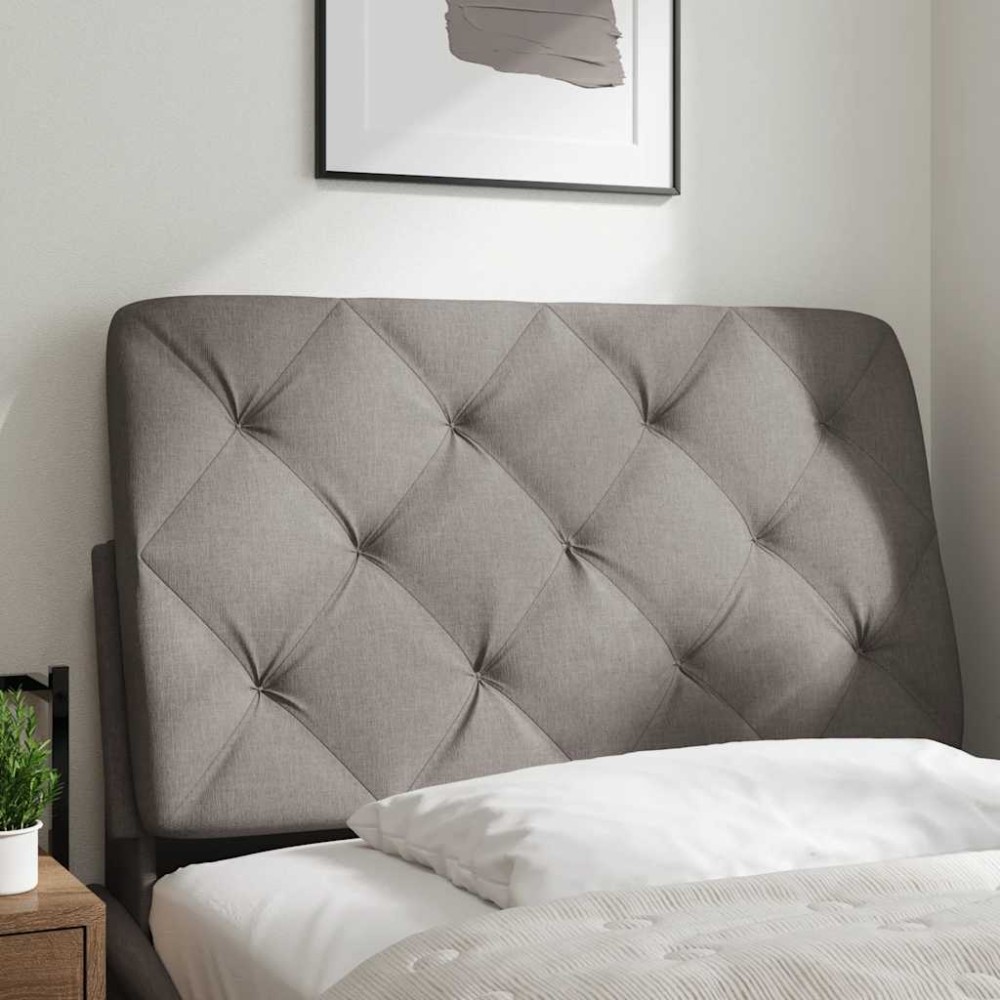 vidaXL Pernă pentru tăblie de pat, gri taupe, 90 cm, material textil