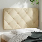vidaXL Pernă pentru tăblie de pat, crem, 90 cm, material textil