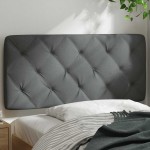 vidaXL Pernă pentru tăblie de pat, gri închis, 100 cm, material textil