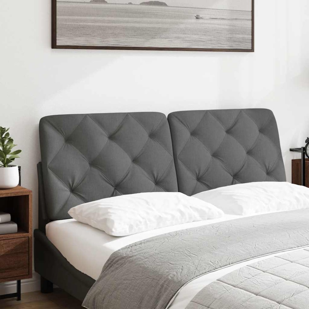 vidaXL Pernă pentru tăblie de pat, gri închis, 120 cm, material textil