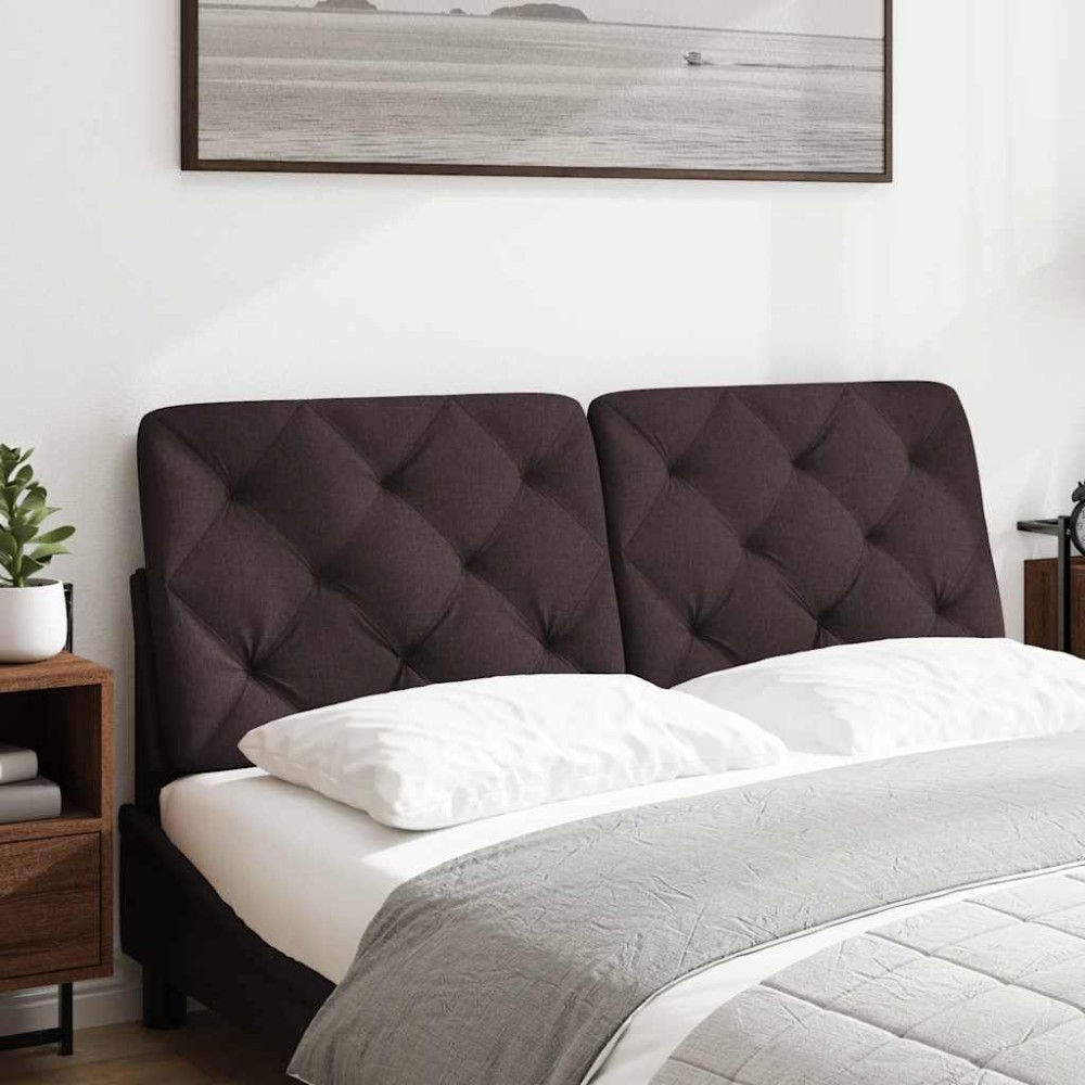 vidaXL Pernă pentru tăblie de pat maro închis, 120 cm, material textil
