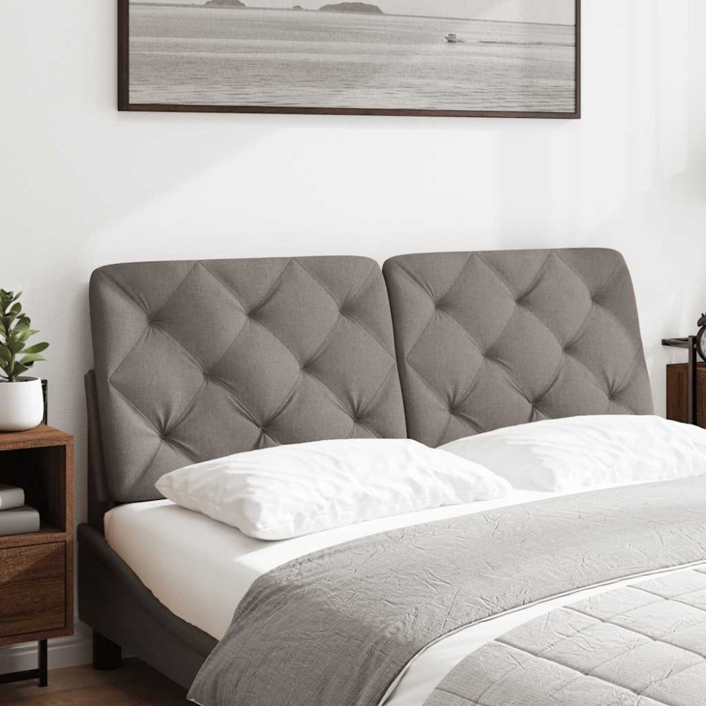 vidaXL Pernă pentru tăblie de pat, gri taupe, 120 cm, material textil