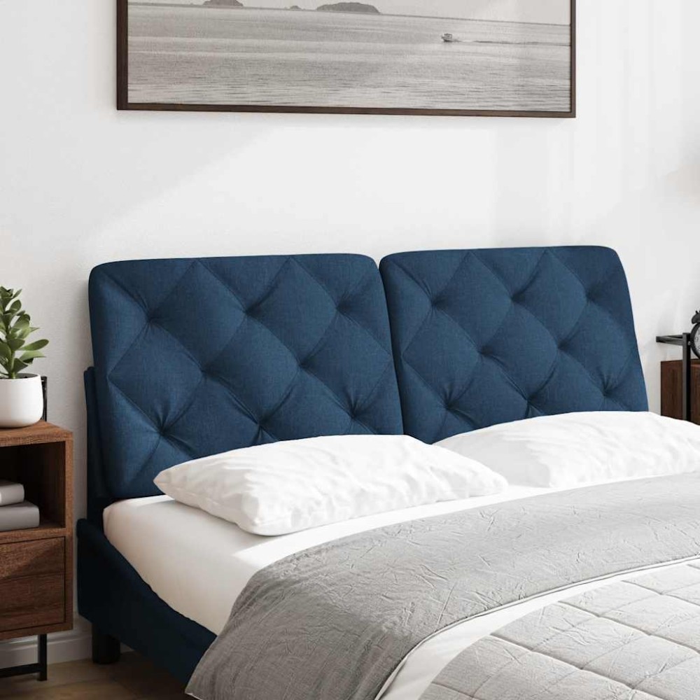 vidaXL Pernă pentru tăblie de pat, albastru, 120 cm, material textil