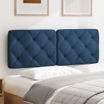 vidaXL Pernă pentru tăblie de pat, albastru, 120 cm, material textil vidaXL Pernă pentru tăblie de pat, albastru, 120 cm, material textil