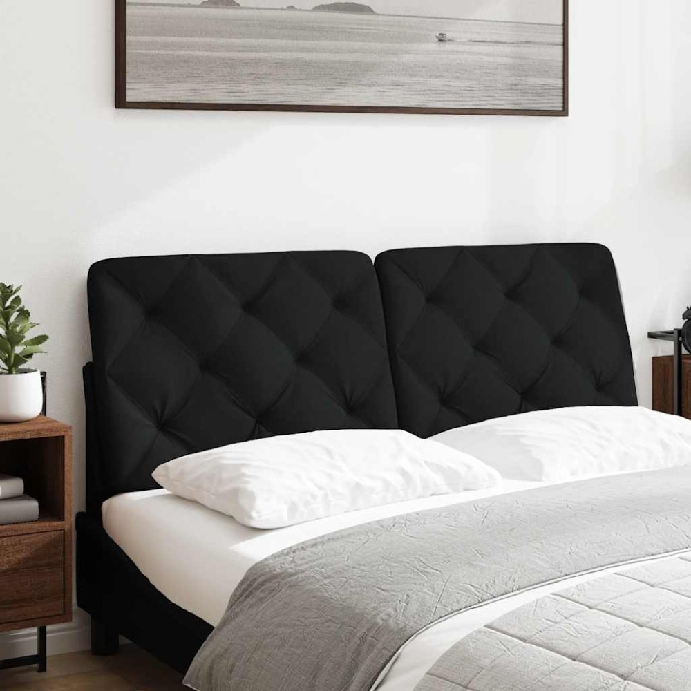 vidaXL Pernă pentru tăblie de pat, negru, 140 cm, material textil