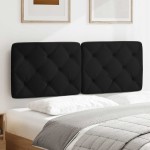 vidaXL Pernă pentru tăblie de pat, negru, 140 cm, material textil vidaXL Pernă pentru tăblie de pat, negru, 140 cm, material textil