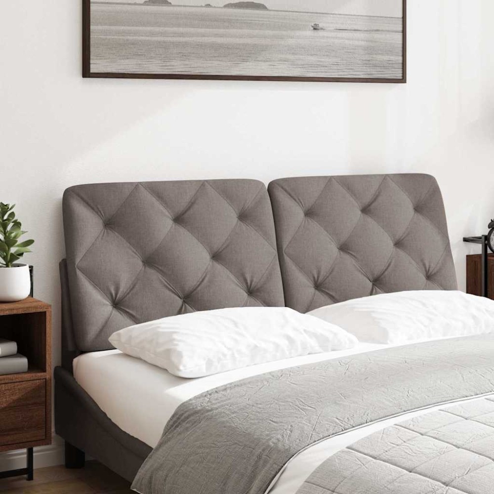 vidaXL Pernă pentru tăblie de pat, gri taupe, 140 cm, material textil