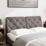 vidaXL Pernă pentru tăblie de pat, gri taupe, 140 cm, material textil vidaXL Pernă pentru tăblie de pat, gri taupe, 140 cm, material textil
