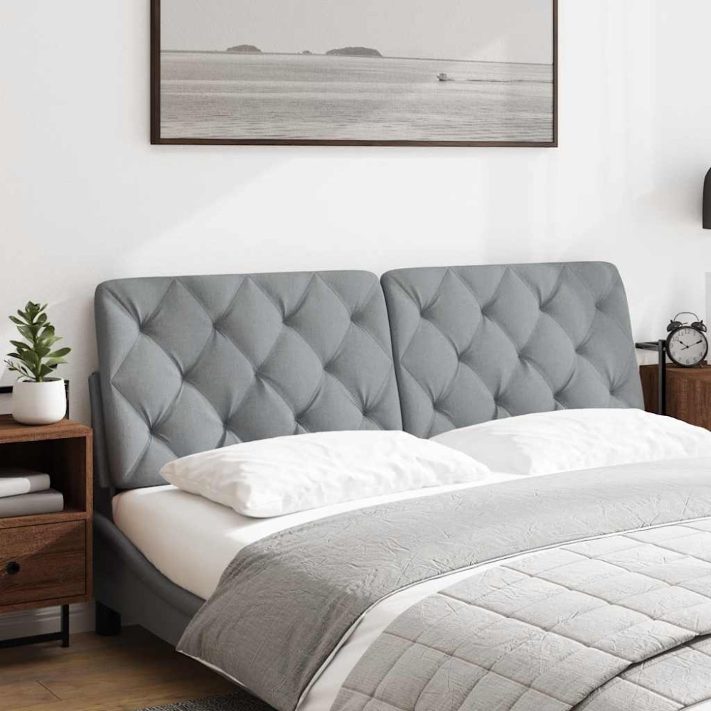 vidaXL Pernă tăblie de pat, gri deschis, 160 cm, material textil