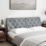 vidaXL Pernă tăblie de pat, gri deschis, 160 cm, material textil