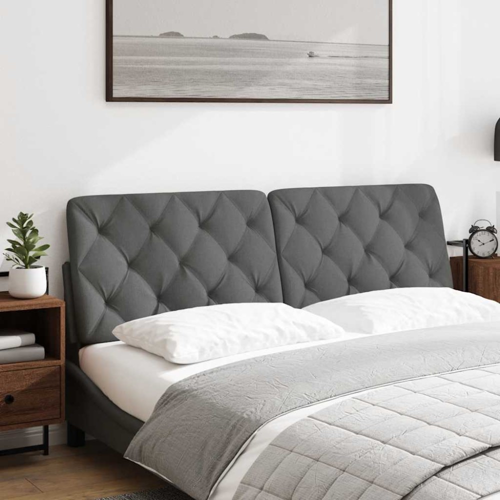 vidaXL Pernă pentru tăblie de pat, gri închis, 140 cm, material textil