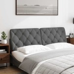 vidaXL Pernă pentru tăblie de pat, gri închis, 140 cm, material textil vidaXL Pernă pentru tăblie de pat, gri închis, 140 cm, material textil