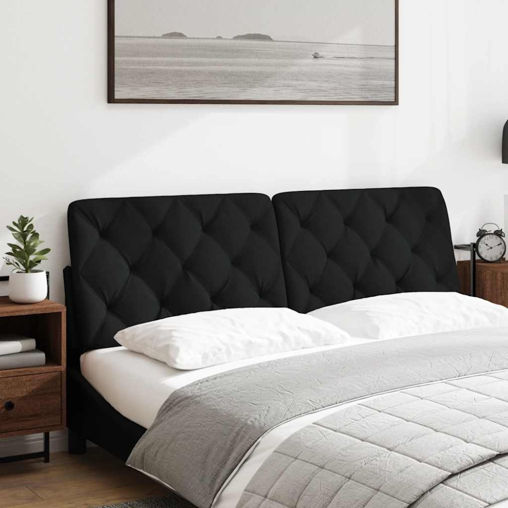 vidaXL Pernă pentru tăblie de pat, negru, 160 cm, material textil