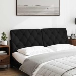 vidaXL Pernă pentru tăblie de pat, negru, 160 cm, material textil vidaXL Pernă pentru tăblie de pat, negru, 160 cm, material textil